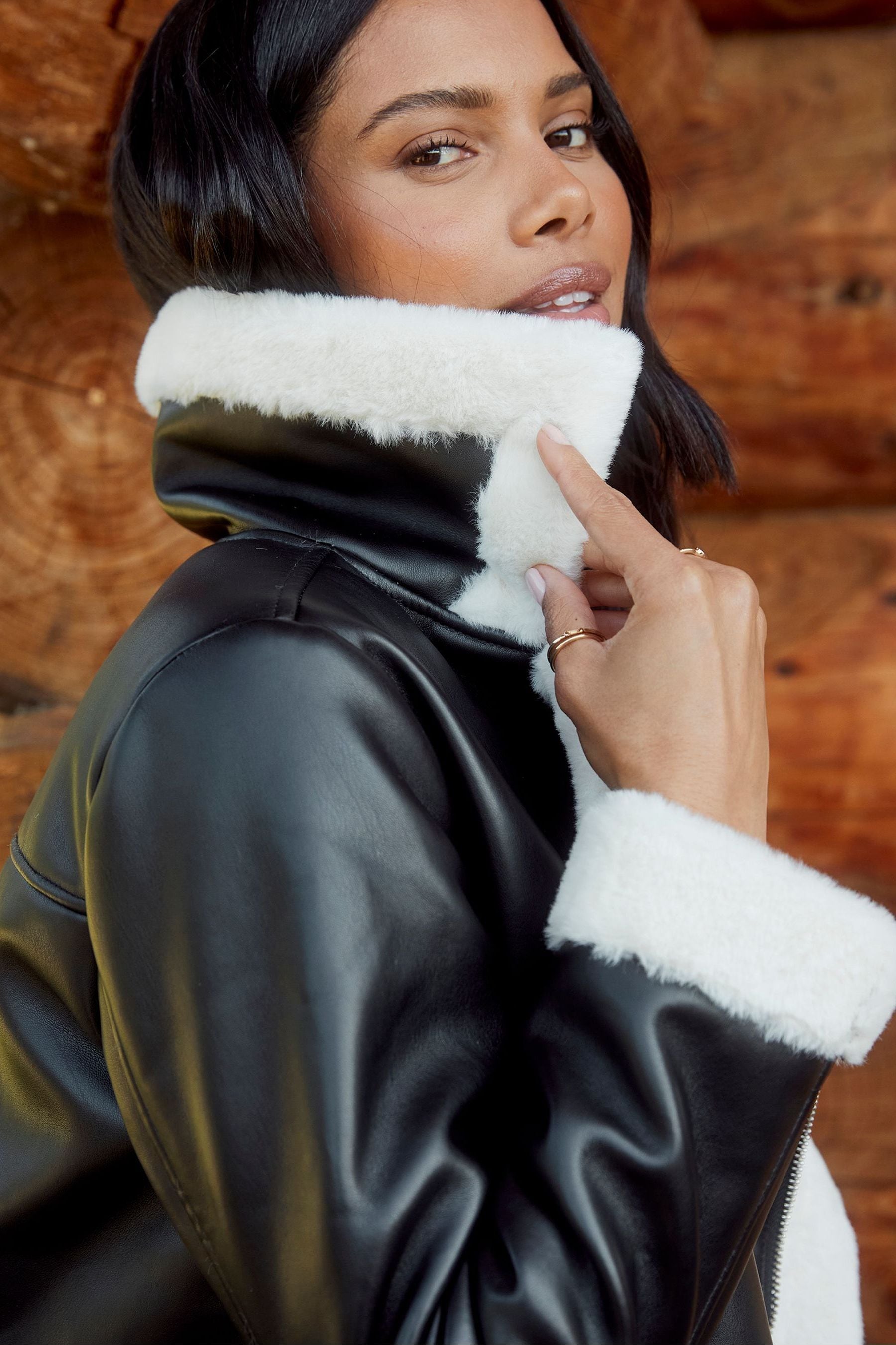 Faux fur aviator outlet