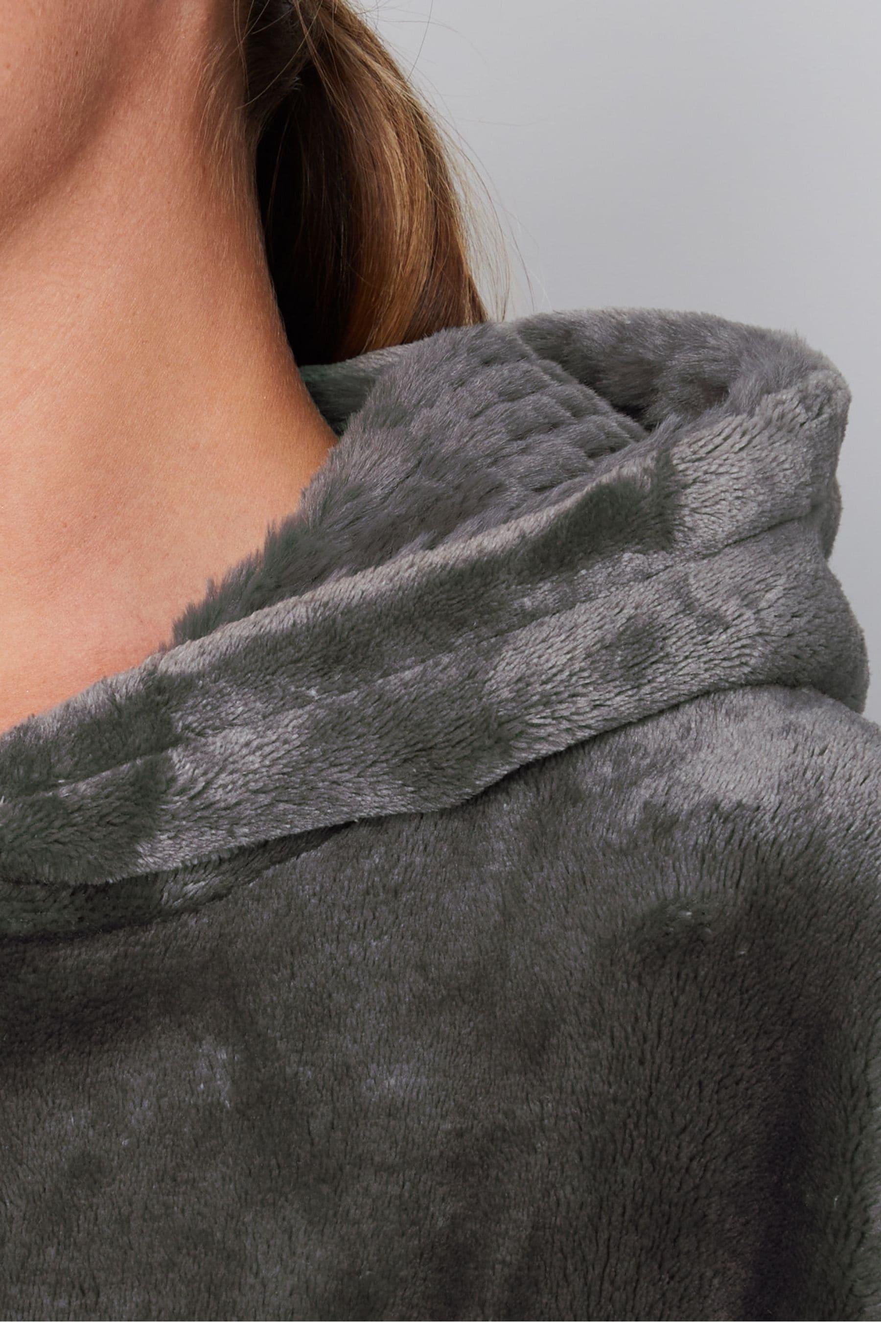 Buy Threadbare Grey Faux Fur Oversized Blanket Hoodie from the