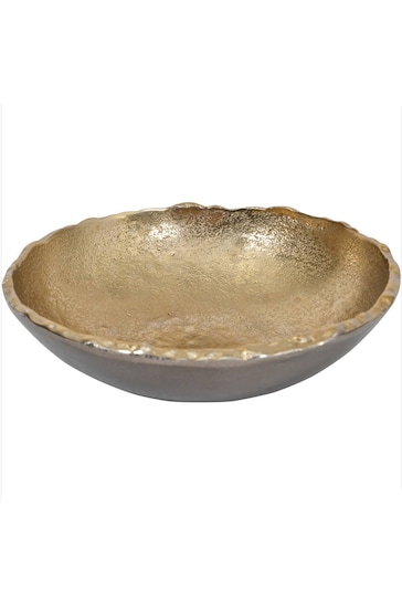 Libra Bronze Striking Shallow Bowl With Gold Interior