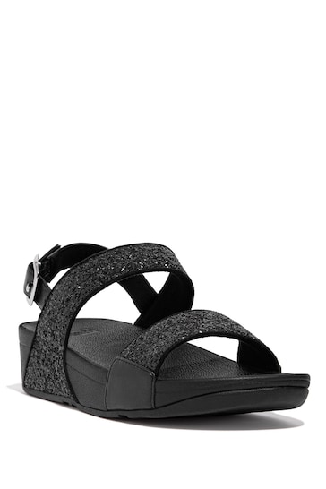 FitFlop Black Lulu Glitter Back Strap Sandals