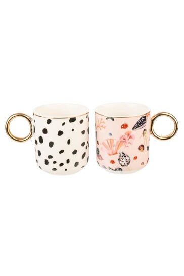 Eleanor Bowmer Set of 2 Shell & Dalmatian Espresso Cups