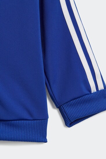 adidas Blue Sportswear Essentials Shiny Hooded Tracksuit