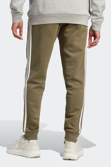 adidas Green Sportswear Essentials Fleece 3-Stripes Tapered Cuff Joggers