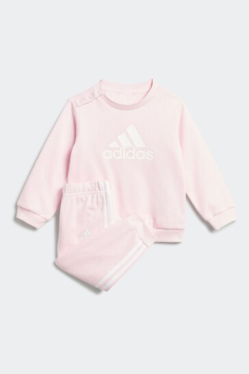 adidas Pink Infant Badge of Sport French Terry Top & Jogger Set