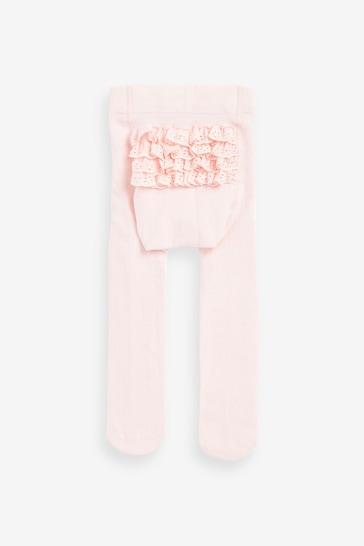 Pink/White Baby Tights 2 Pack (0mths-2yrs)