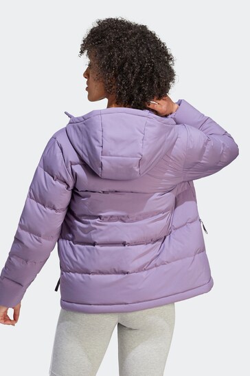 adidas Purple Sportswear Adult Helionic Hooded Down Jacket