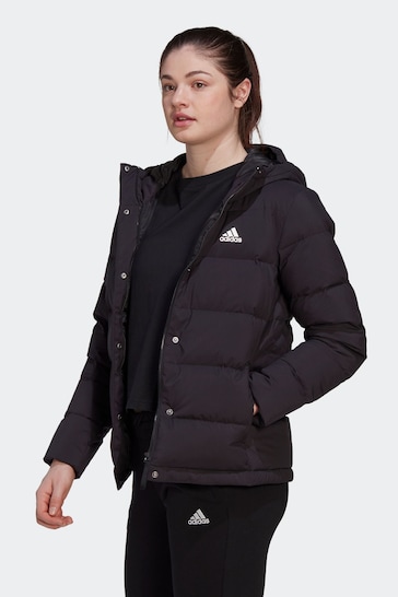 adidas Black Sportswear Adult Helionic Hooded Down Jacket