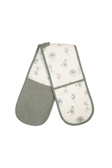 Mary Berry White Flowers Double Oven Gloves