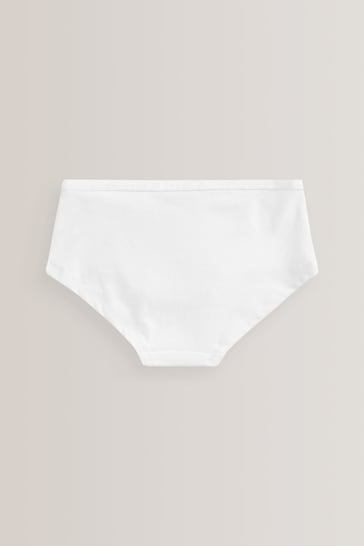 White Elastic Hipster Briefs 7 Pack (2-16yrs)