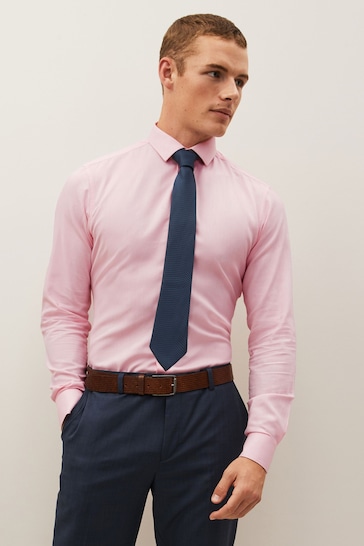Pink/Navy Blue Shirt And Tie Pack