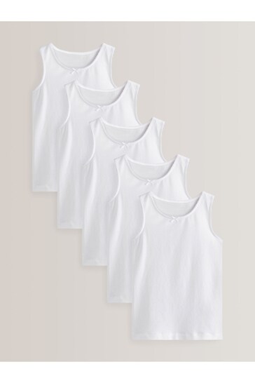 White Cosy 5 Pack Vests (1.5-16yrs)