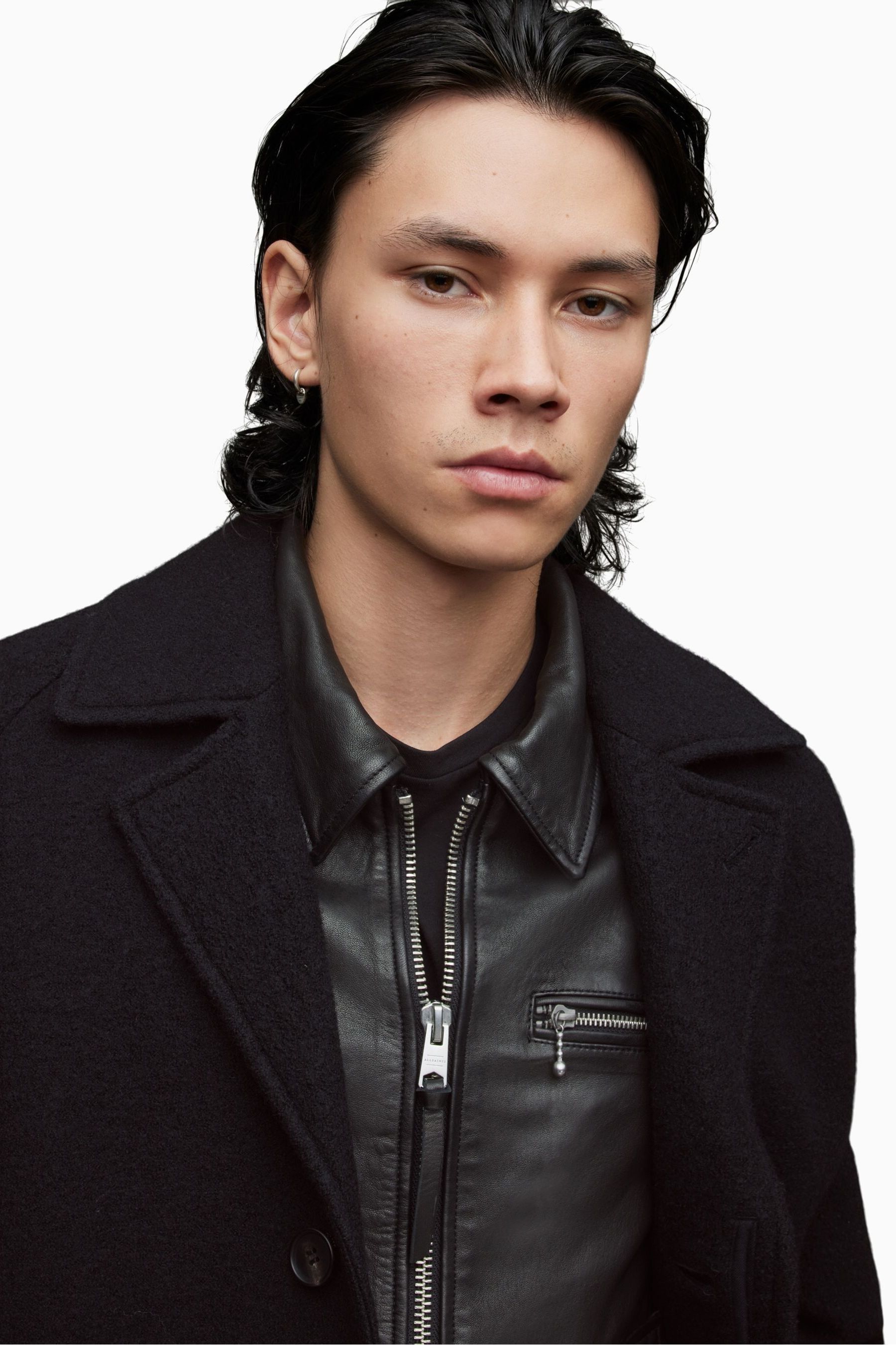 All Saints Black Holt Coat