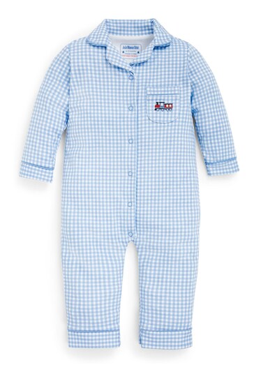 JoJo Maman Bébé Blue Jersey All-in-One Pyjamas