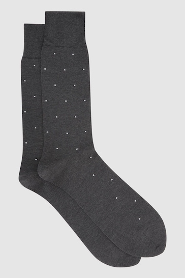 Reiss Charcoal Mario Spot Polka Dot Socks