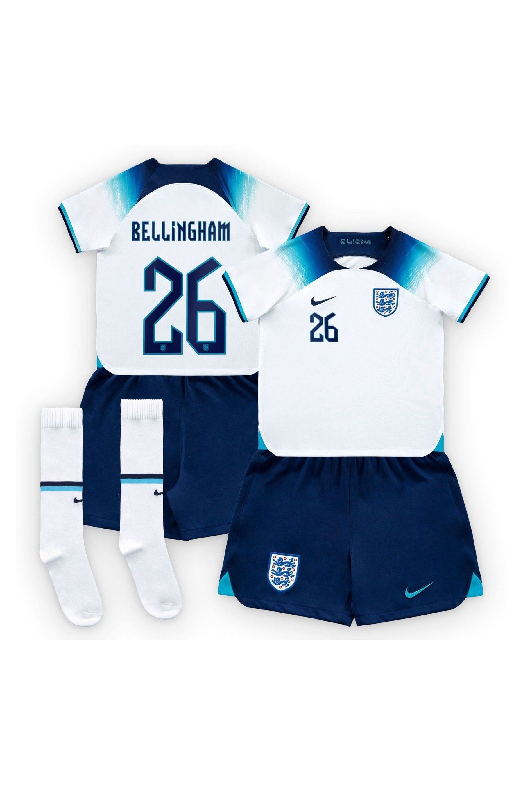 Buy Nike White Bellingham 26 Little Kids England Home Football