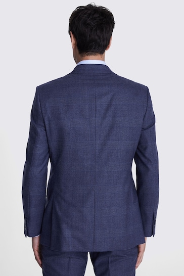 MOSS Blue Tailored Fit Check Jacket