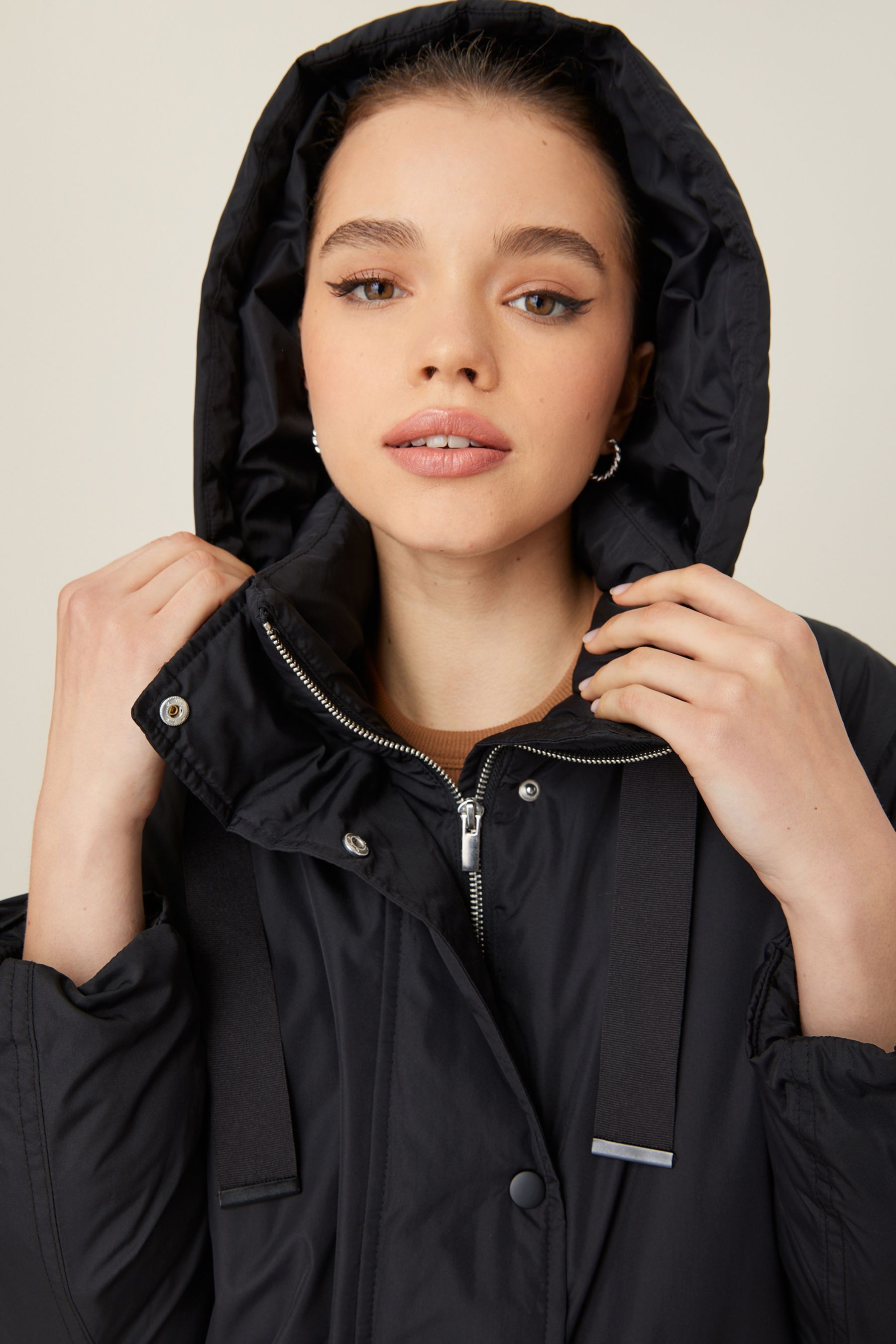 Next long black coat sales