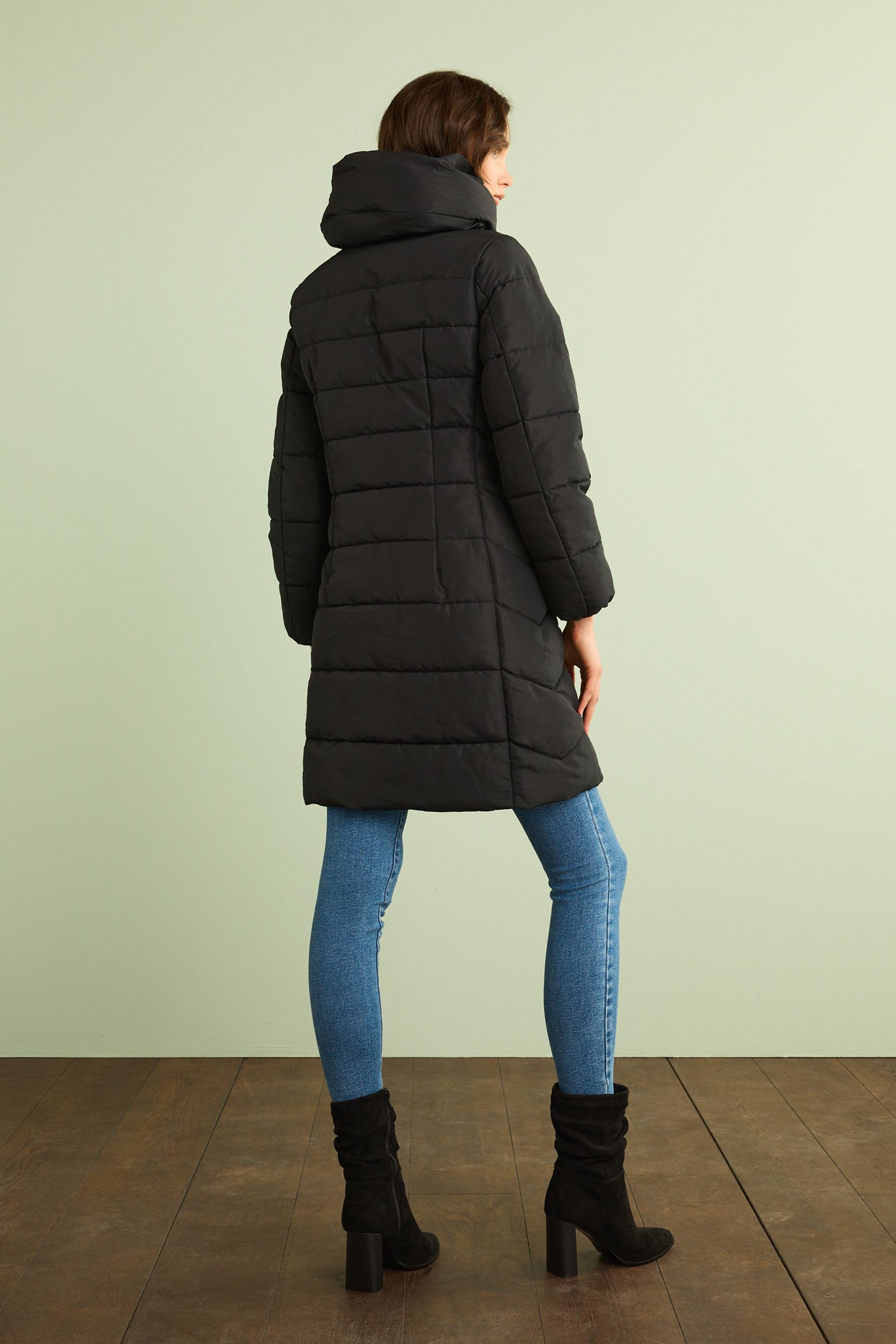 Black padded hot sale coat next