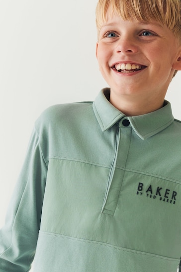 Baker by Ted Baker Long Sleeve Panel Polo Shirt