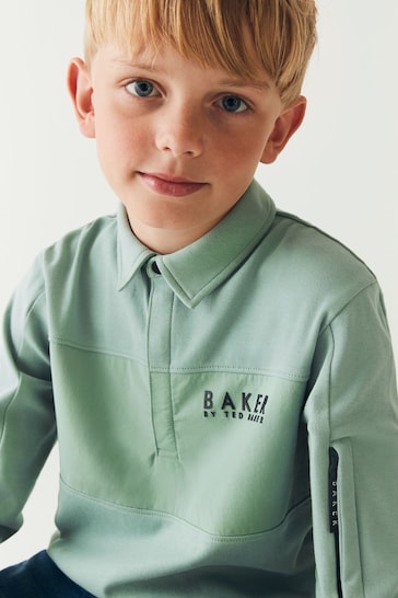 Baker by Ted Baker Long Sleeve Panel Polo Shirt