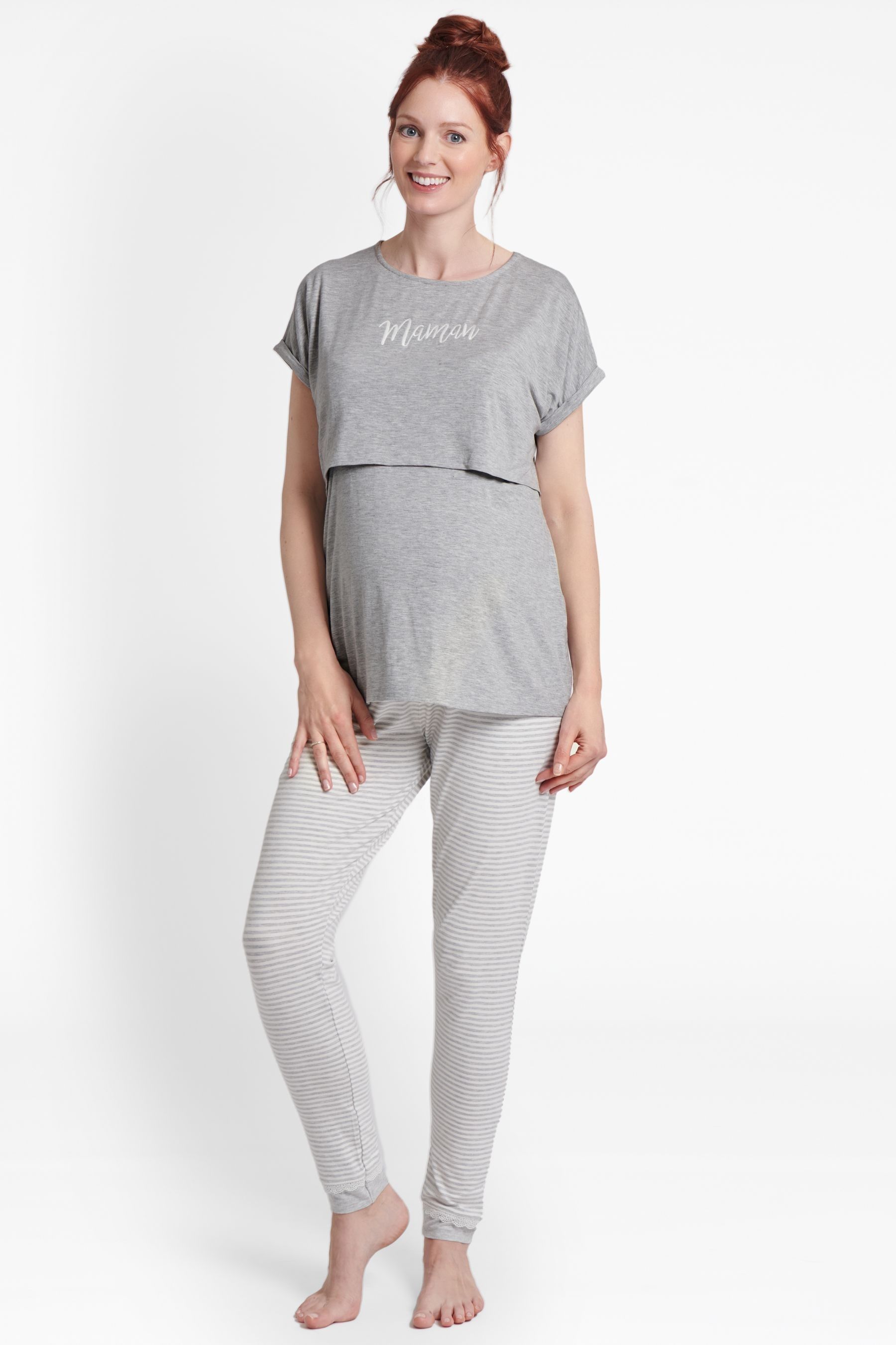 Buy JoJo Maman B b Grey Marl Maman Maternity Nursing Pyjama Set