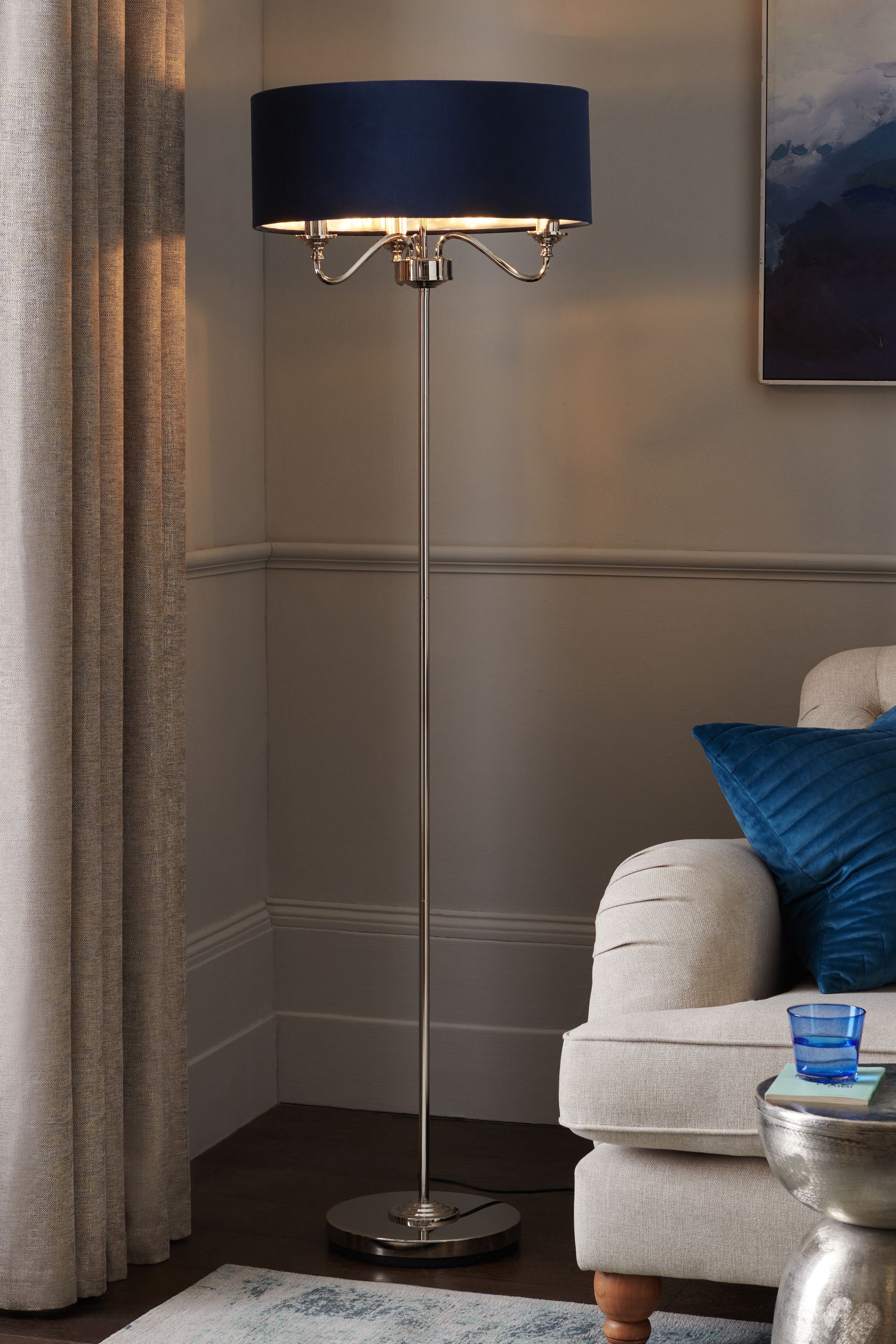 Dark blue floor clearance lamp