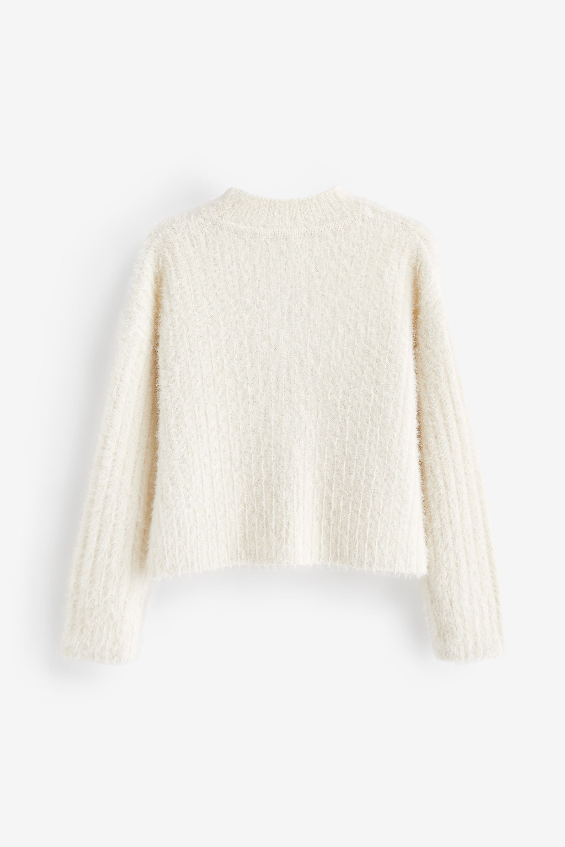 Funnel neck outlet cream jumper
