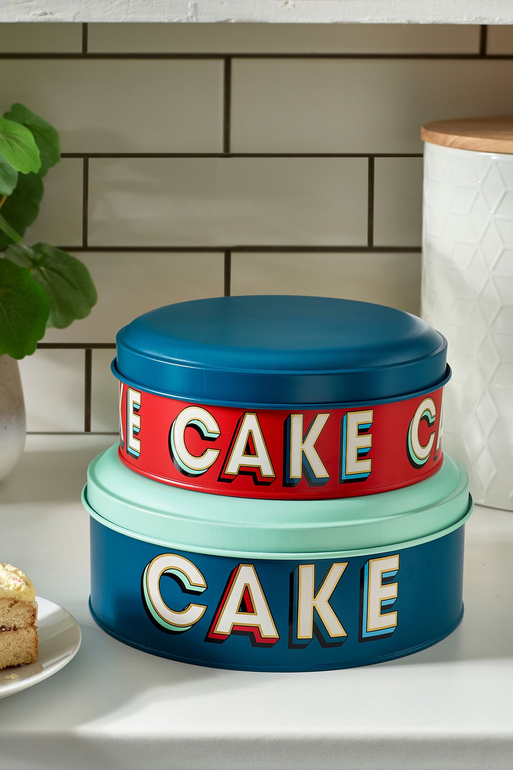 Buy Set of 2 Teal Blue Retro Cake Tins from Next Ireland