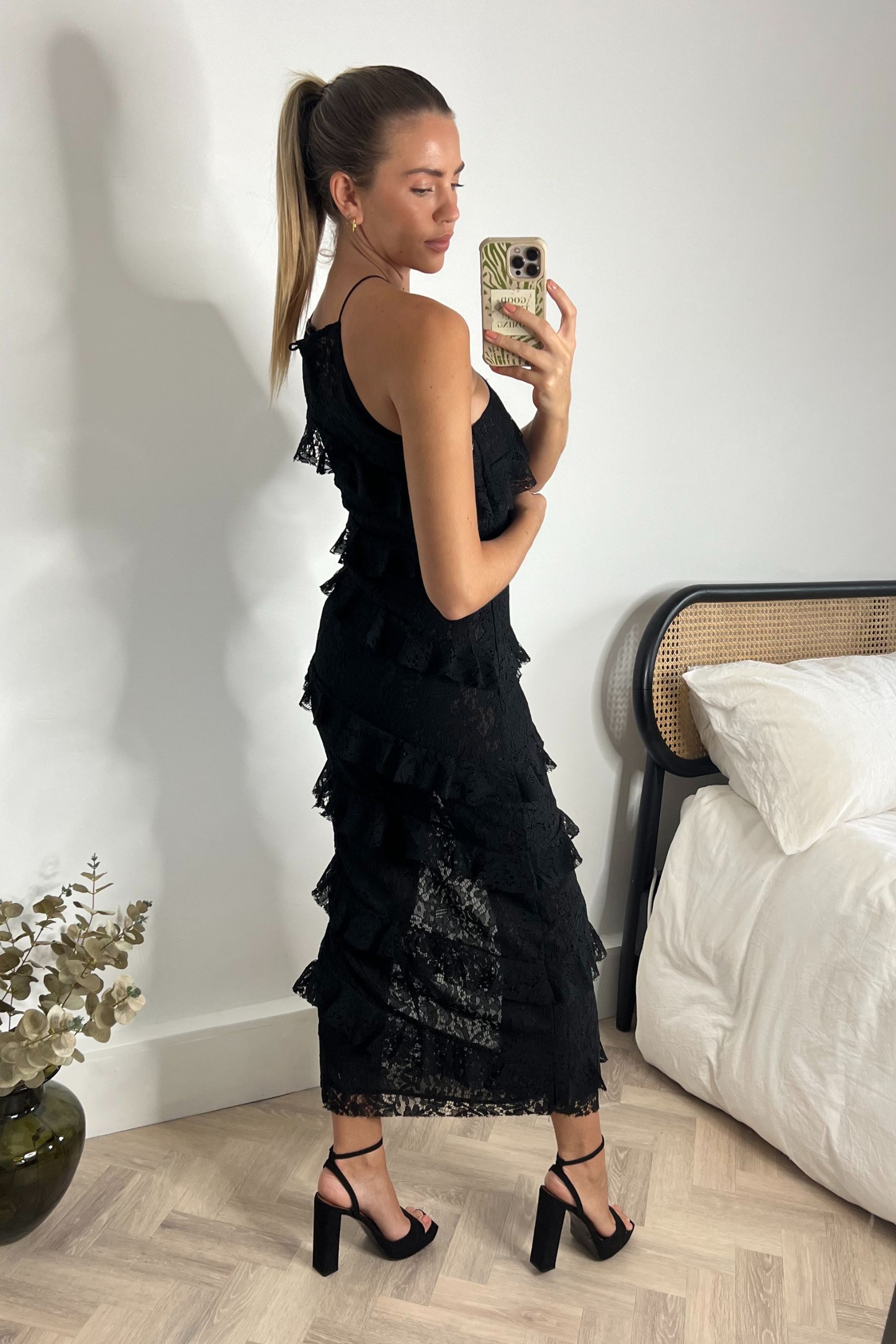 Buy Style Cheat Black Lace Halter Midi Dress from the Next UK