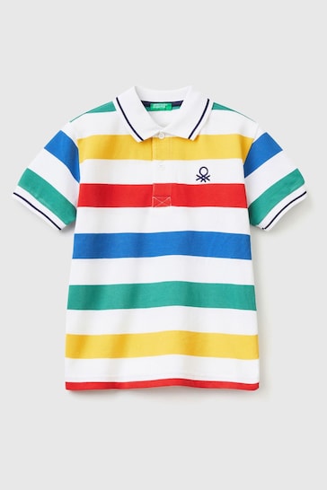 Buy Benetton Striped Logo Polo Shirt from the Next UK online shop