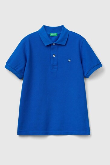 Blue Palm Printed Polo premiata Shirt