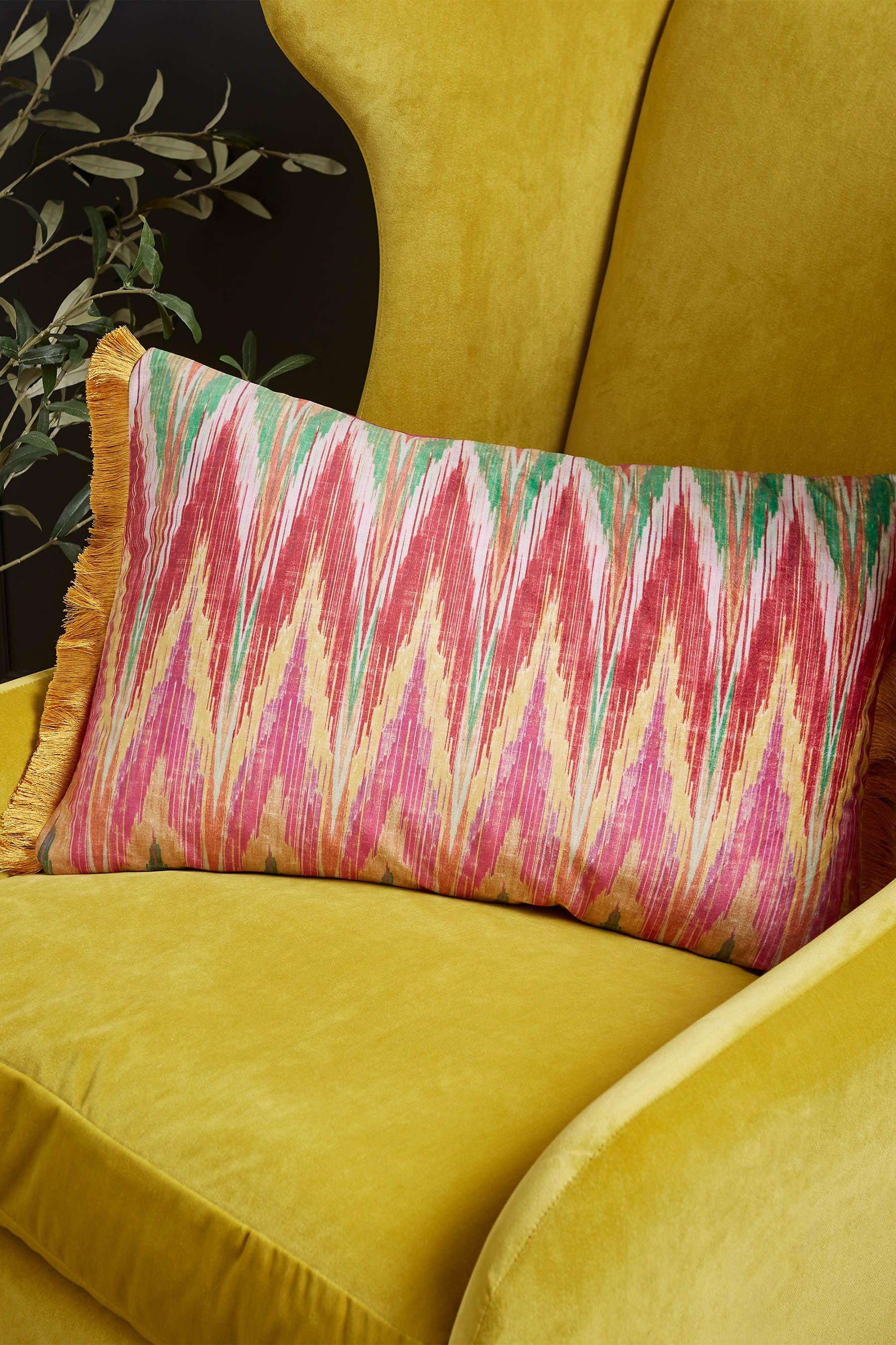 Pink 2024 ikat pillows