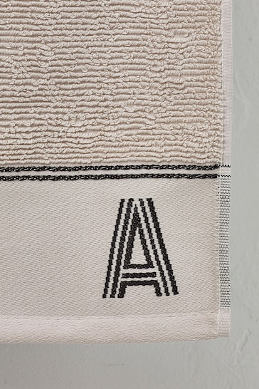 Natural Monogram Bath 100% Cotton Towel