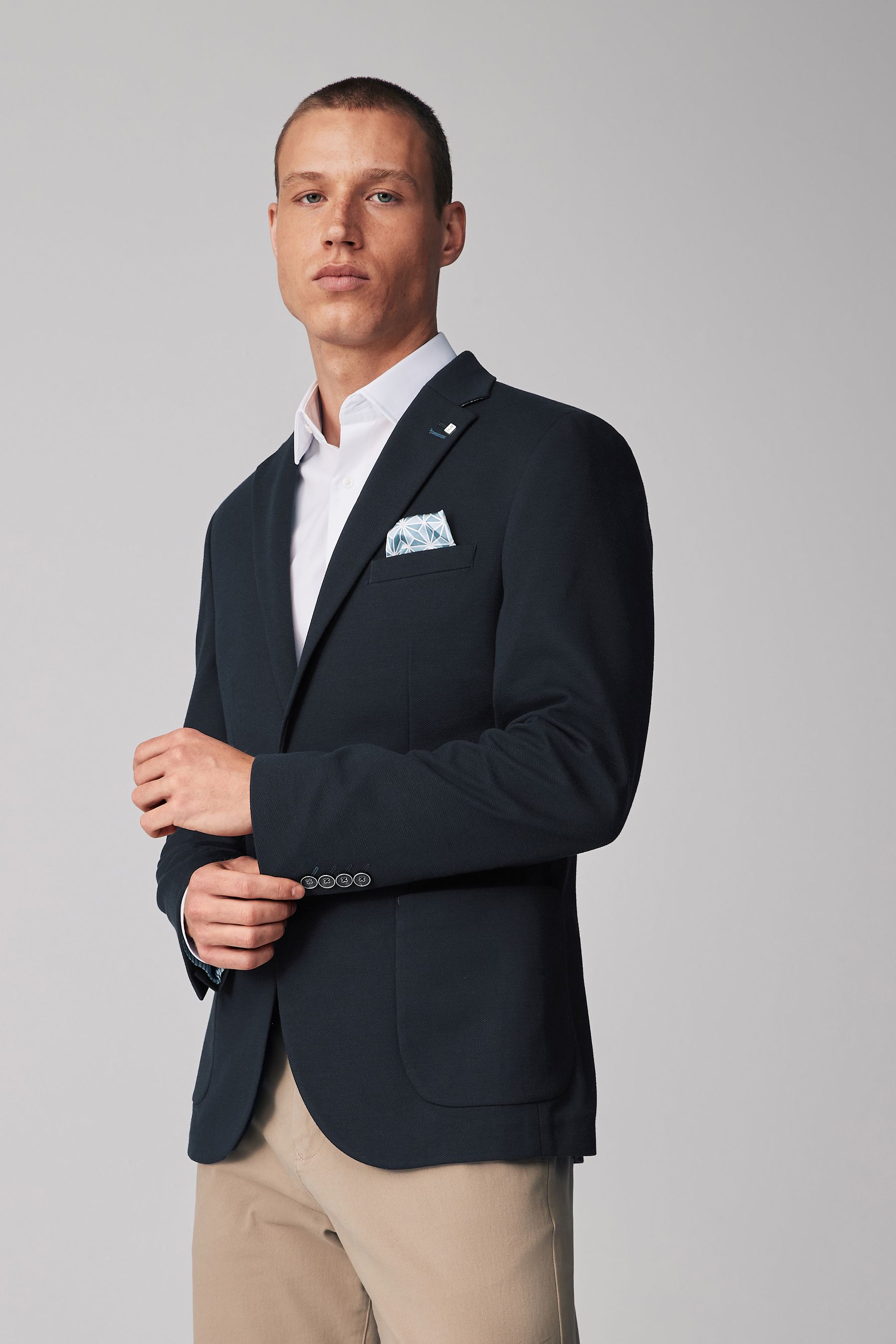 Buy Navy Blue Slim Fit Motionflex Stretch Jersey Blazer from the Next UK online shop