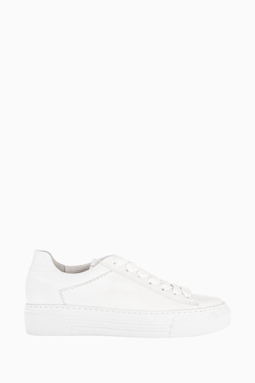 Gabor Camrose White Leather Casual Trainers