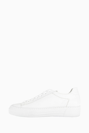 Gabor Camrose White Leather Casual Trainers