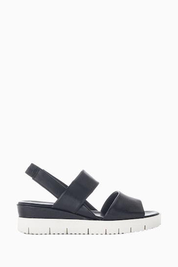 Gabor Gavell Black Leather Open Toe Sandals