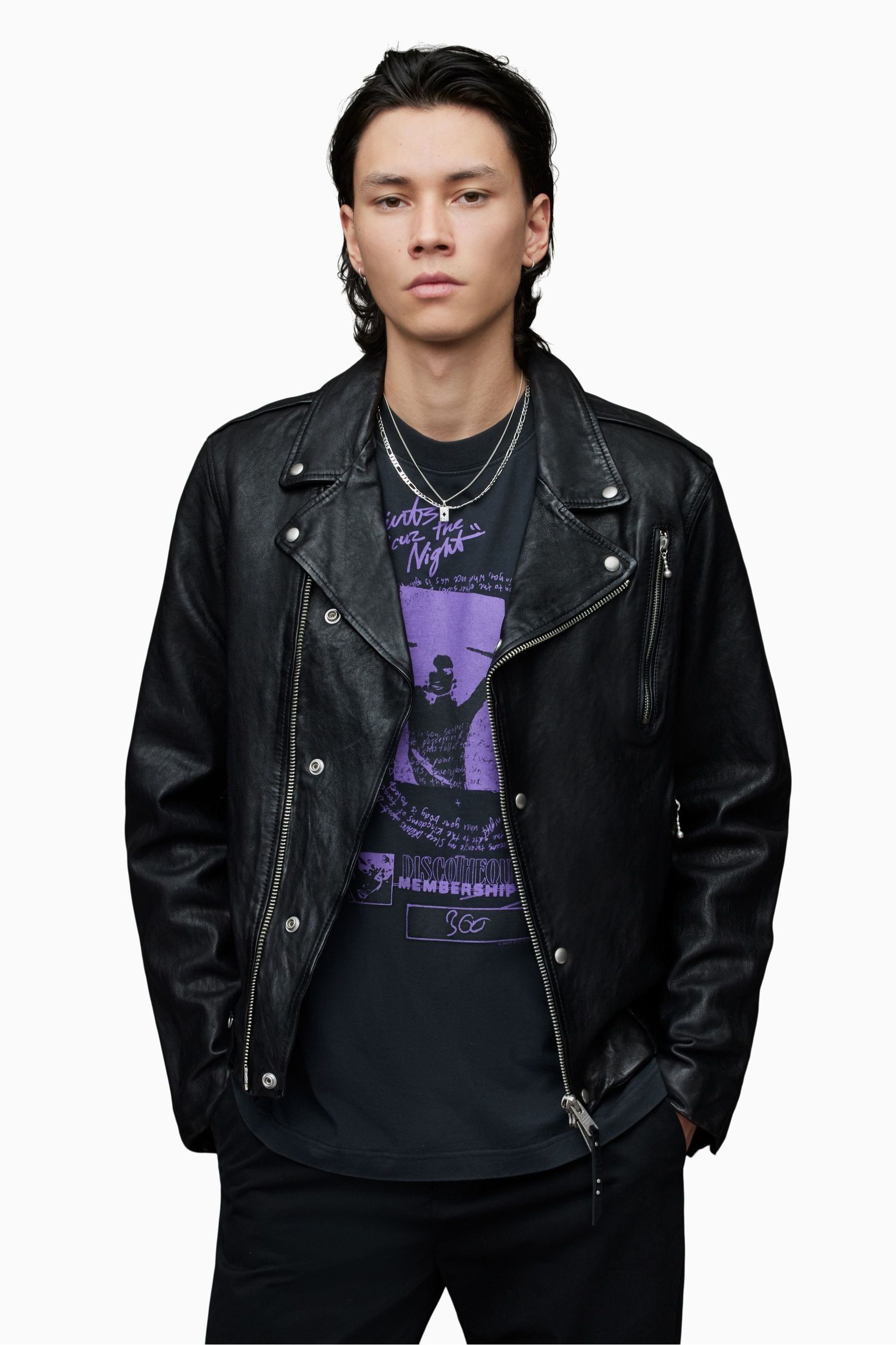 All saints discount kane leather jacket