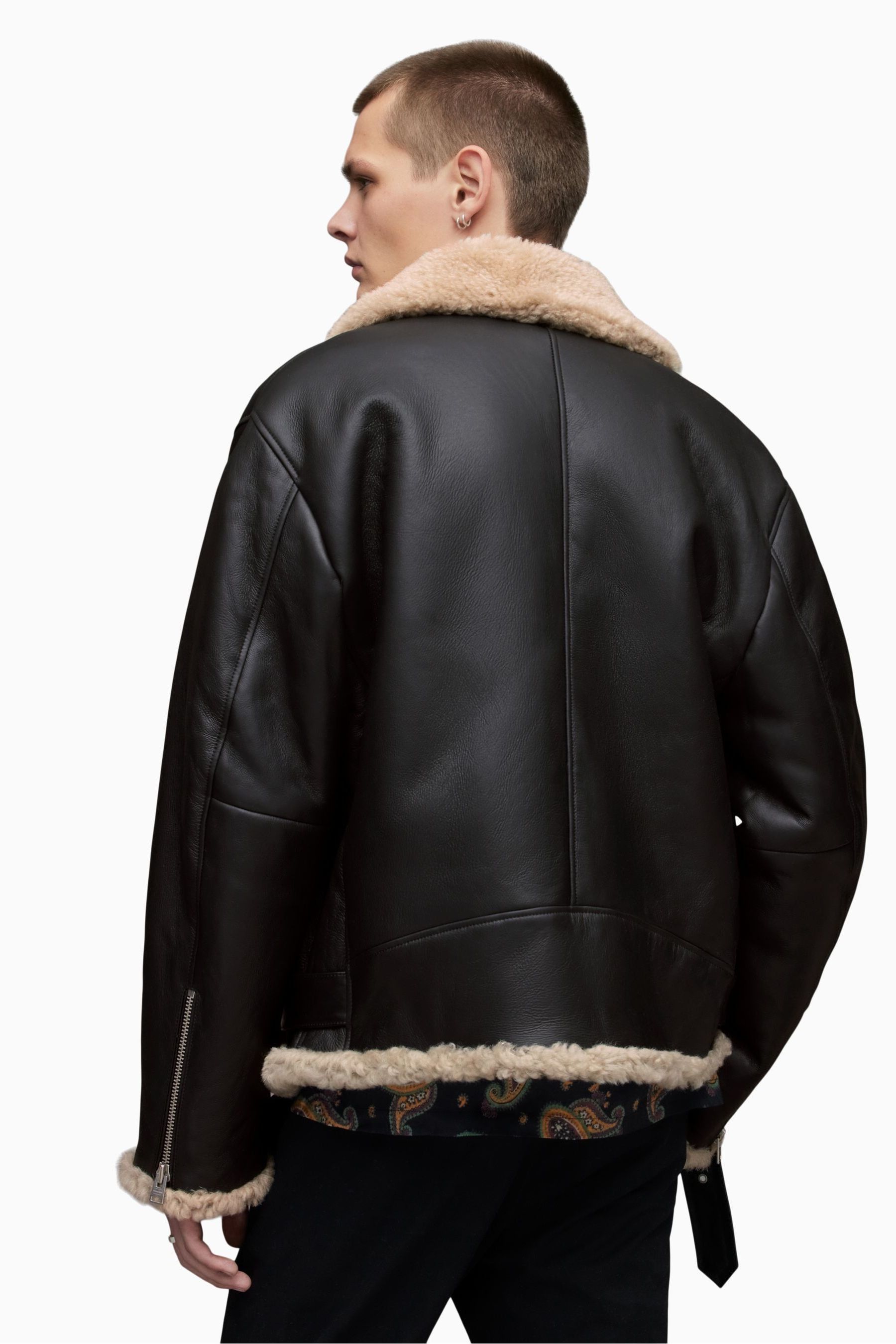 Buy AllSaints Black Hamel Shearling Jacket from the Next UK online shop