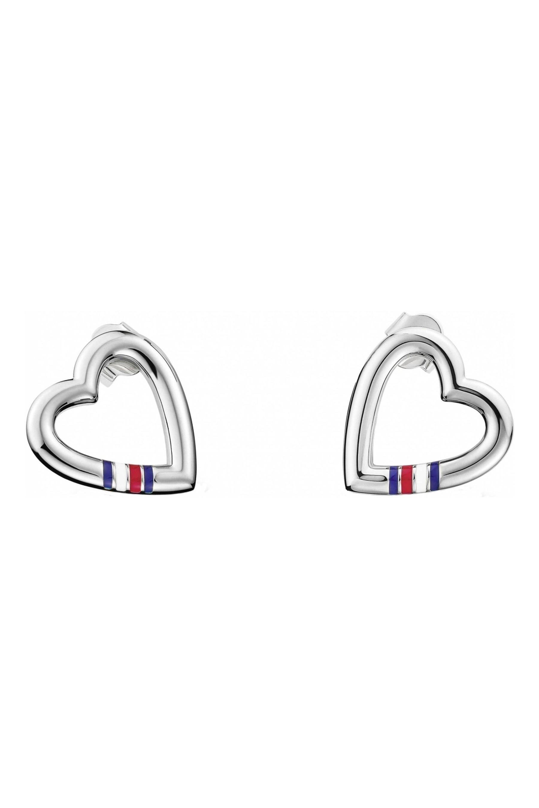 Buy Tommy Hilfiger Jewellery Ladies Silver Tone Heart Studs