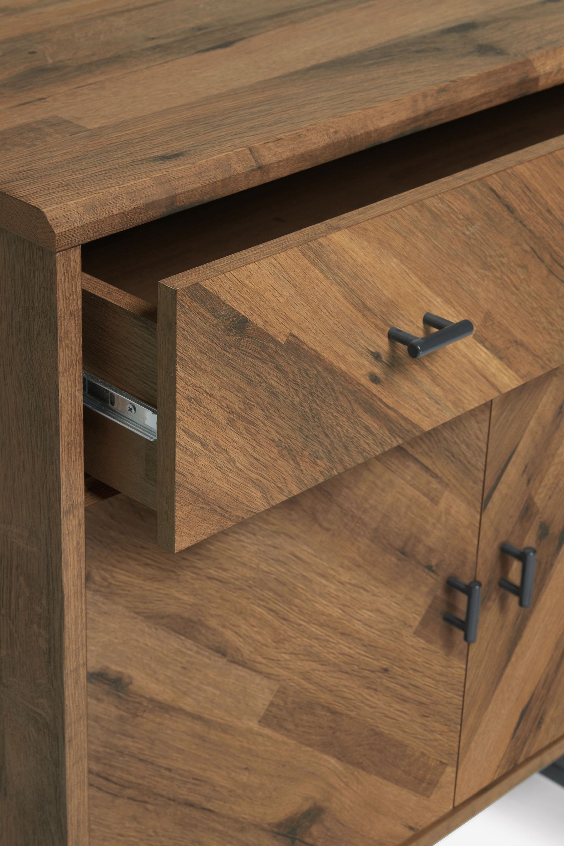 Chevron oak clearance sideboard