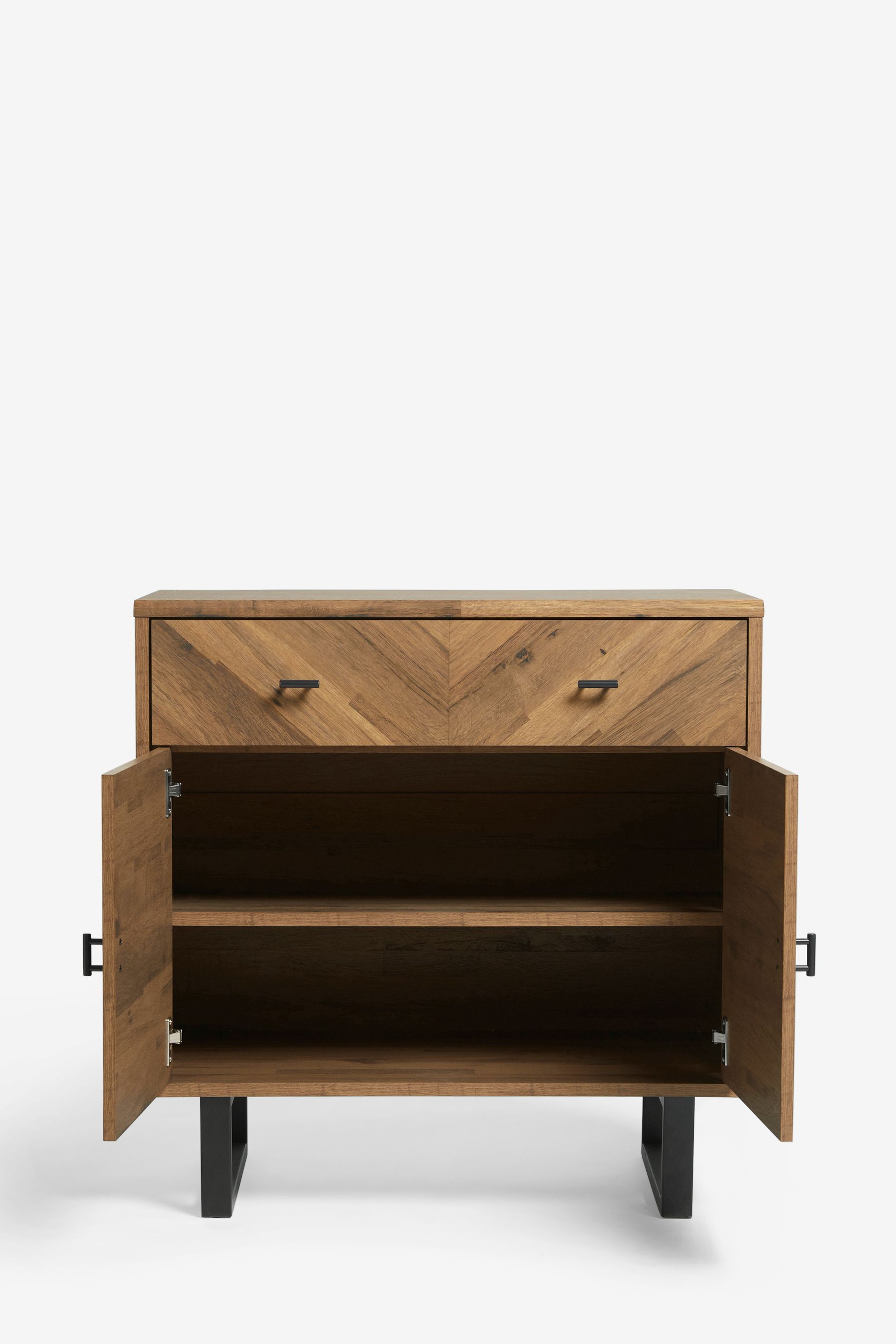 Chevron store oak sideboard