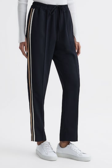 Reiss Navy Odell Taper Tapered Leg Pull-on Trousers