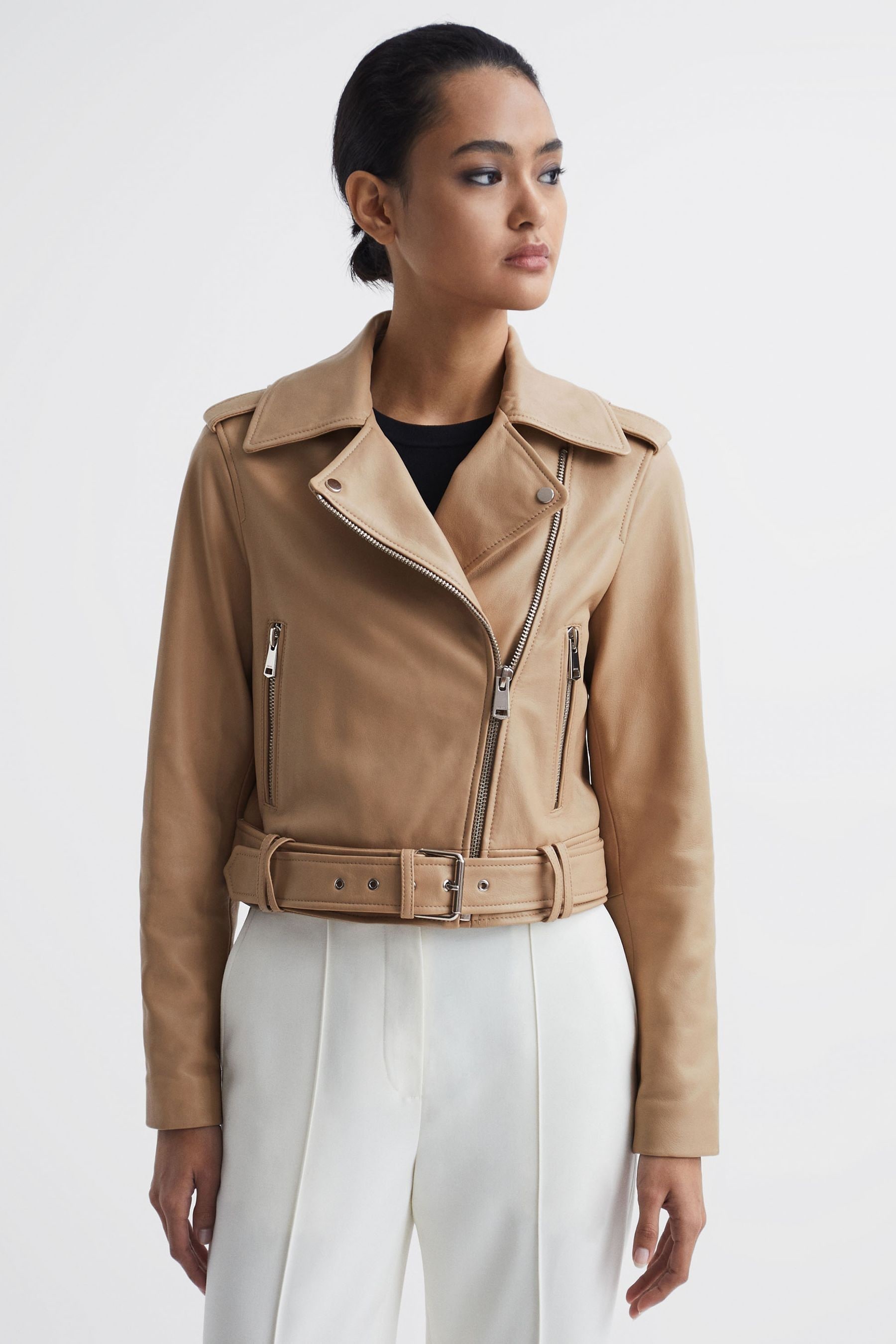 Neutral hotsell leather jacket