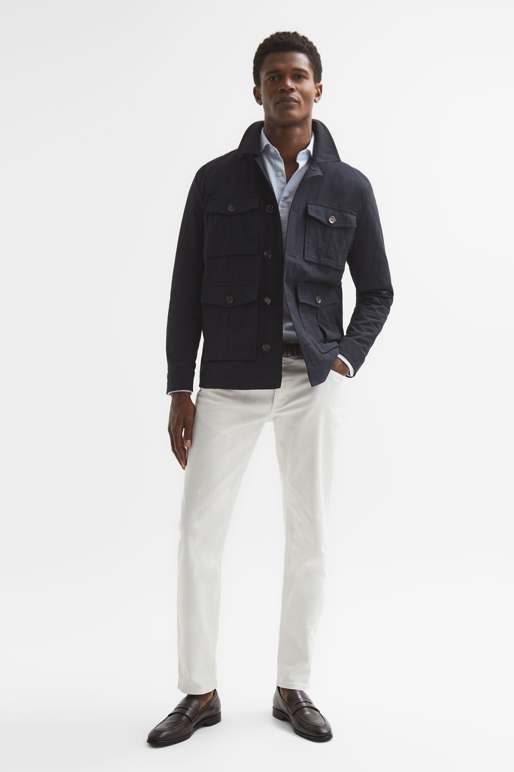 Buy Reiss Navy Hawke Four Pocket Field Jacket from the Next UK online shop