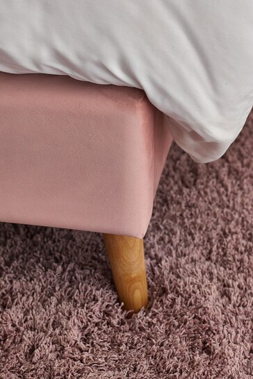 Opulent Velvet Blush Pink Matson Kids Upholstered Bed Frame