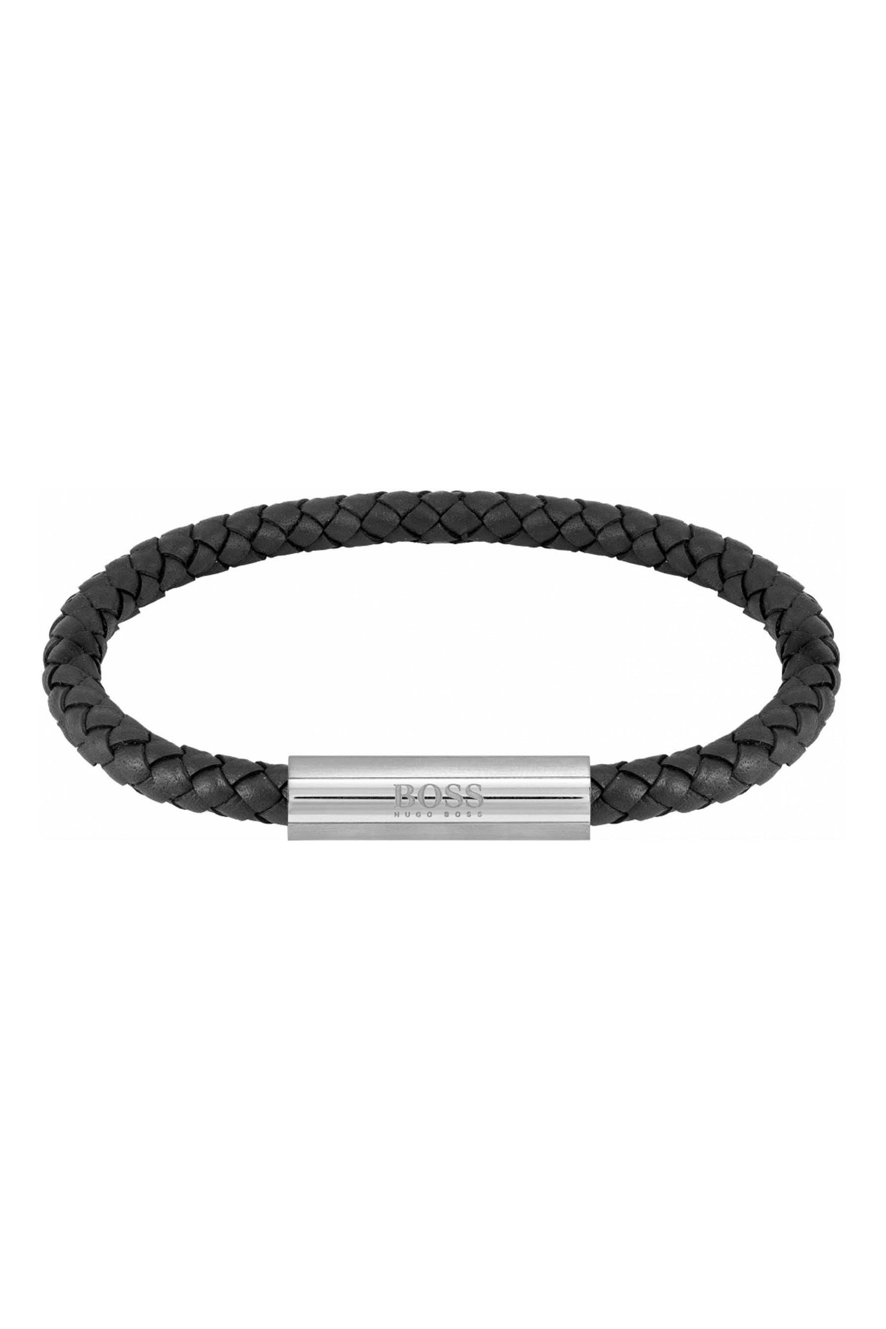Buy BOSS Black Jewellery Gents Braided Leather Bracelet from the Next UK online shop
