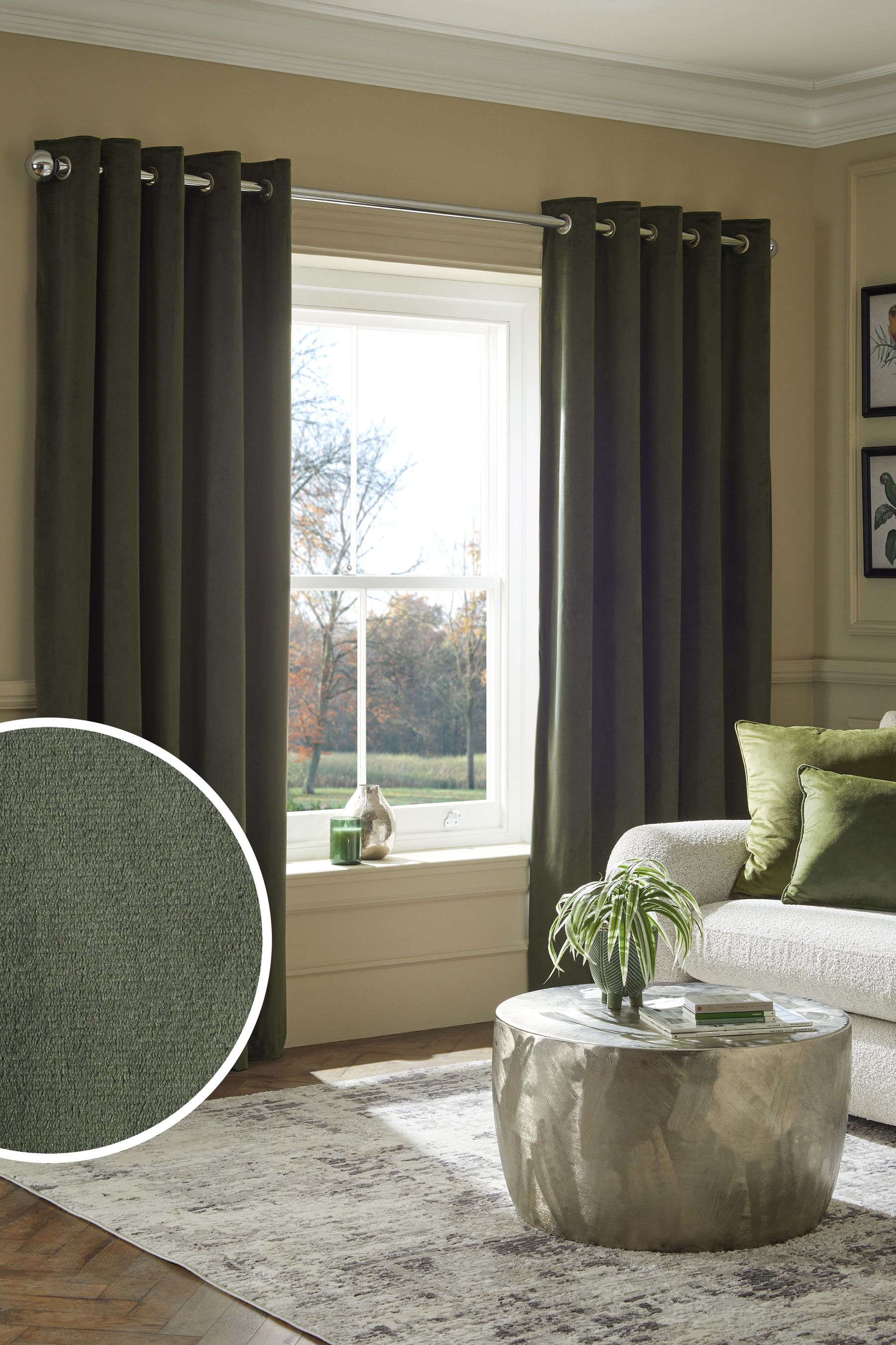 Dark deals green curtains