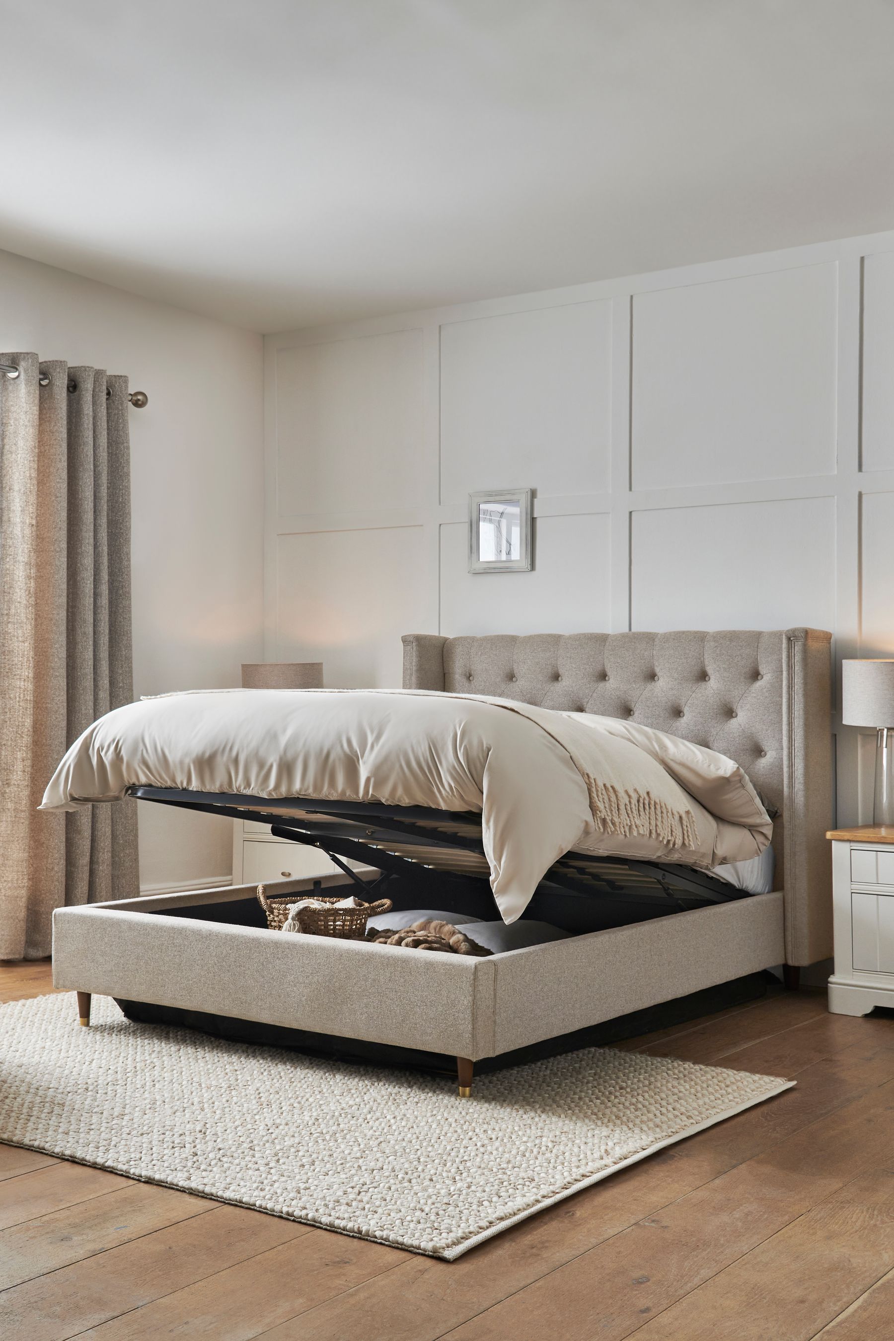 Tufted ottoman store bed