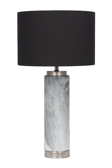 Pacific Grey Carrara Marble Effect Tall Ceramic Table Lamp